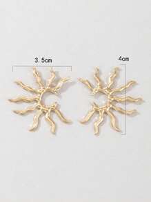 1 par de pendientes de mujer de aleación con diseño retro elegante y versátil de girasol, un regalo perfecto para la playa, los viajes y las fiestas