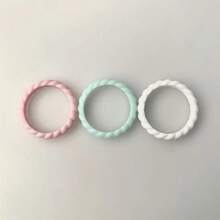 Conjunto De 3 O 10 Anillos De Silicona Trenzada Delgados Para Mujeres, Diseño Deportivo Y Flexible