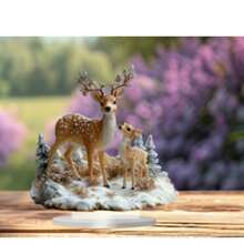 1pc MAHUNIYA Bohemian Acrylic Reindeer Figurine, Christmas Themed Desktop Decor, Multipurpose Animal Decoration For Home, Office, Bookshop - Perfect Christmas Gift