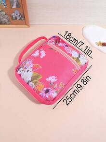 1pc Bible Cover Floral Bible Box With Handle & Zipper Back Pocket 10 Inch Women's Bible Bag, Bookmark Portable Bible Carrying Case For Bible Study, Outdoor, Daily Commuting, Study, Office Supplies, Back To School, School Supplies - Multicolor - View 2