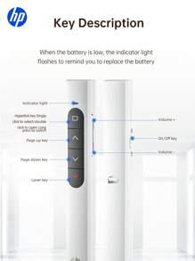 HP Hub USB senza fili, telecomando per presentazioni, clicker per presentazioni con controllo del volume e dei collegamenti, per Keynote/PowerPoint/PC/computer portatile, con custodia omaggio