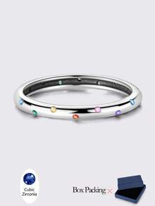 1 Pc 925 Sterling Silver Women Finger Rings Original Colorful Cubic Zirconia Shine Starry Dreamcatcher Elegance Fine Jewelry Fits Daily Party Shopping Wear