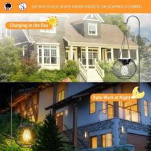 RANGDONG 1 件/2 件太阳能灯笼，金属悬挂装饰灯，庭院装饰路径照明，户外装饰，吊灯，IP65 防水花园灯，适用于人行道、小径、节日氛围装饰