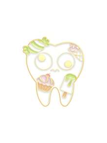 1/10 Stücke witziger, kreativer Zahnpflege Cartoon Email Anstecknadel, vielseitiges Modeaccessoire für Kleidung & Taschen - Verschiedenfarbig - Übersicht 6