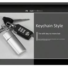 便携式烟灰缸，优质阻燃ABS金属材质，防异味，酷炫旅行烟灰缸，带钥匙扣，户外烟蒂处理管，可爱时尚烟灰缸，黑色