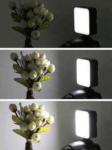 1 pieza Luz de video de bolsillo con pinza, luz de conferencia portátil para computadora, luz de relleno para fotografía de teléfono, funciona con 3 baterías AAA (incluidas), adecuado para teléfono, cámara, portátil, iluminación multifuncional