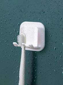4/2 piezas Soporte adhesivo de silicona para cepillo de dientes - Ganchos multifuncionales para baño, ducha, cocina, oficina, sin necesidad de perforar, almacenamiento ahorra espacio, percha práctica
