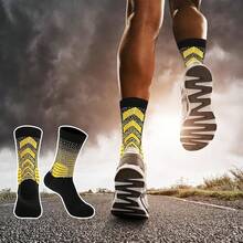 5 pares de calcetines deportivos para hombres, gruesos, protectores, acolchados, para baloncesto, fútbol, actividades al aire  correr - negro (C-NEGRO) - Ver 7