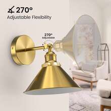 Wireless Charging Wall Lamp, Retro Gold Wireless Chargeable Wall Light With 15-Color Dimmable Detachable Bulb & Remote Control, 270° Adjustable Wall Lamp, Suitable For Bedrooms And Farmhouses - 15RGB - View 5