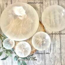 1pc Natural Gypsum Charged Bowl For Crystal Cleansing, Crystal Display & Storage, Meditation, Crystal Offering Bowl, Purification Bowl - White - View 2