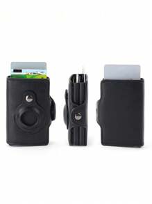 1pc Men's Anti Lost AirTag Wallet Carbon Fiber Card Holder Compatible With Apple AirTag, Gift/Father's Day Air Tag Case Card Holder Wallet, Business Card Holder, Credit Card Holder, Men's Mini Wallet, Card Wallet, RFID Wallet.