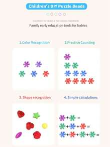 1 set de kit de fabrication de bracelets à perles colorées, kit de fabrication de bijoux de colliers adorables avec perles en forme de coquillage, cœur, fleur, papillon, 24 grilles, jouets de perçage pour enfants pour la correction de l'amblyopie, cadeau de Noël/Nouvel An/anniversaire
