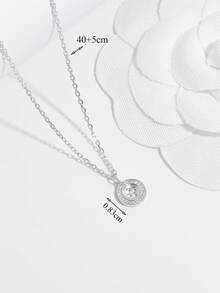 1 pieza Collar de moda de plata de ley 925 con diseño circular hueco de serpiente elegante y minimalista, un regalo sofisticado para mujeres para uso diario, citas o fiestas