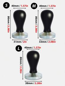 1 件 51mm/53mm/58mm 红色/黑色实木手柄不锈钢咖啡压粉器，现代简约，易清洁不易生锈，适用于奶茶店、咖啡馆和家庭的各种咖啡机，学校用品，返校