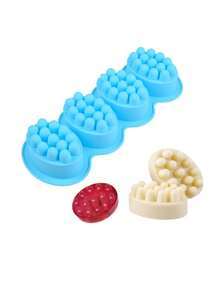 1pc/ Customized 4-Hole Silicone Soap Mold, Oval Massage Soap Mold, Massage Soap Mold Handcrafted Soap Grinding Tool
