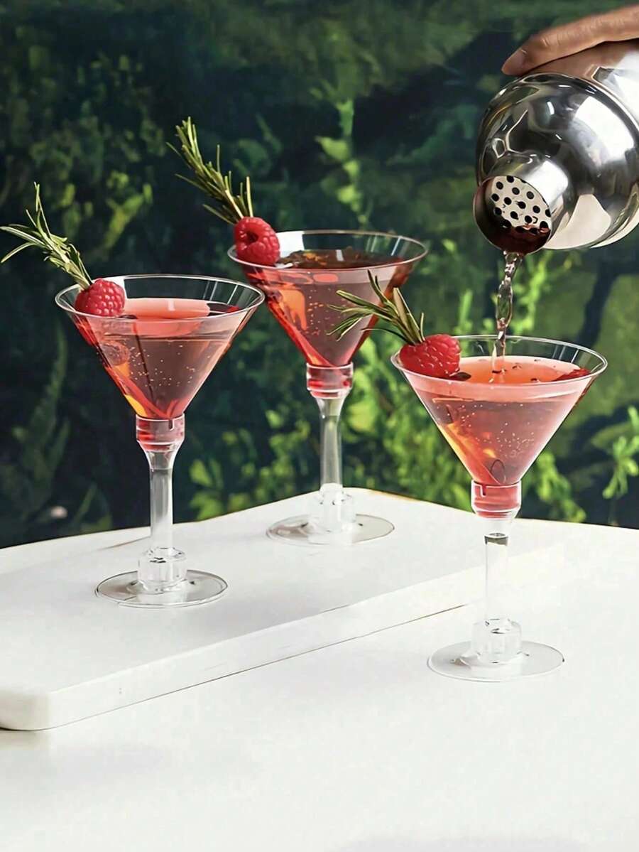 20 pezzi Eleganti bicchieri di plastica da 150ml per Martini - Perfetti per cocktail, champagne e dessert - Riutilizzabili, bicchieri da festa per matrimoni, San Valentino e altro