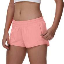 Women's 2.5" Low-Rise Running Shorts - Built-In Liner, Lightweight & Quick Dry With Mesh Pocket - Pink - View 2