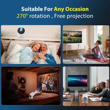 Portable HD Projector, Summer Party Projector,Suitable For Home Theater And Outdoor Camping,Compatible With TV, Computers, And Tablets,Upgraded 4K 1080P Projector 180°Rotatable Big Screen Movie Projector ,Enhancing Your Viewing Experience