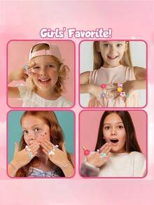 每盒 12 件，可爱卡通金色宝石和动物公主戒指套装，固定款式，含包装盒，珠宝配饰礼物，适合男女儿童。开学第一天。 - 彩色 - 查看 10