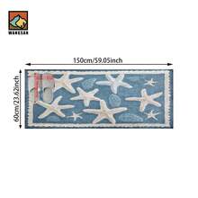 1set/1pc/2pcs Starfish Pattern Bathroom Anti-Slip Mat, Made Of Artificial Cashmere Material With Fluffy Decoration, Suitable For Doors, Bathrooms, Kitchens And Other Occasions, Machine Washable, Non-Slip, Daily Decoration, Can Be Given As A Gift To Friends, Men And Women