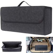 1 pieza Caja de almacenamiento de equipaje para coche de color negro, accesorios para coche. Caja de almacenamiento plegable de fieltro portátil para coche, caja de almacenamiento de herramientas para coche, opciones de múltiples tamaños