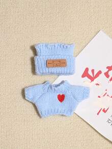 1 件套服装 - 派对连衣裙搭配心形毛衣和熊标志帽子，非常适合返校季、娃娃衣橱更新， - 彩色 - 查看 10