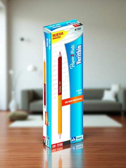  12 Lapices Duo Verithin Paper Mate checador triangular caja con 12 Piezas, Lápices Bicolor caja con 12 pzas.