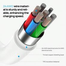 anker Cable de datos de carga rápida A863 sin dañar el dispositivo, cable de carga engrosado, antiexplosión, antirotura y duradero, adecuado para teléfonos Apple y Android.