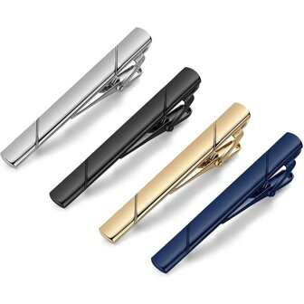 5.8x0.6cm Tie Clips For Men's Tie Clip Firm Man Tie Kit Simple Bar Clasp LD01 School