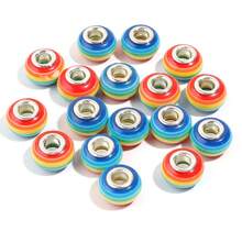 20pcs/Pack Resin Rainbow Stripe Big Hole Beads, 14mm Fashionable Casual Cute Summer Vacation Colorful Handcraft DIY Spacer Beads For Bracelets Necklaces Jewelry Pendants And Decorations - Rainbow - View 15