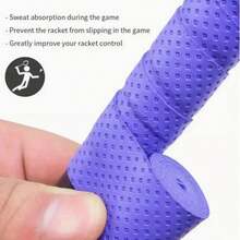 1pc Anti-Slip Sweat-Absorbent PU Fabric Tennis Racket Grip Tape, Suitable For Tennis, Badminton And Fishing Rods - Universal Non-Slip Replacement Grip Tape, Enhances Feel And Shock Absorption - Multicolor - View 8