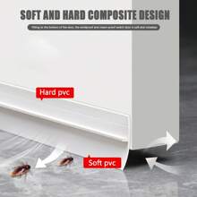 35mm X 1m Heavy Duty PVC Door Bottom Draft Excluder - Windproof Weather Stripping Seal Strip For Doors & Windows, Gap Blocker Tape