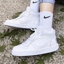 Nike COURT BOROUGH MID Older Kids' Casual Sports Sneakers - White - View 11