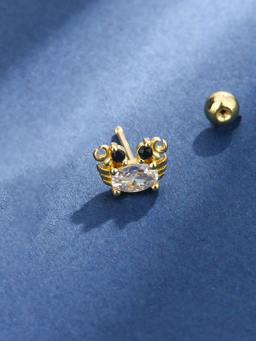 1pc Women's Fashion Delicate Personalized Versatile Fake Crab Ear Cartilage Earring, Cute Simple Screw Earring Jewelry