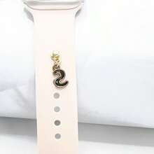 1pc Diamond Encrusted 26 English Letter Charm, Suitable For Silicone Watch Band Decoration