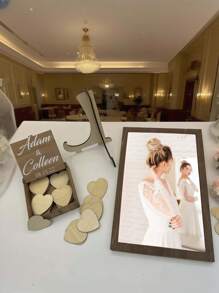 32pcs Personalized Photo Marriage Signature Frame Set, Stores Love Notes From Guests, Wedding Guest Book, Home Decor For Bedroom, Modern & Stylish, Ideal Gift For Him, Her, Boyfriend, Girlfriend, Dad, Mom, Family, Friends, Anniversary, Valentine's Day, Mother's Day, Back To School, Christmas, Halloween, Ramadan, Birthday, Father's Day, Graduation, Housewarming, Restaurant, Living Room, School