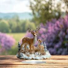 1pc MAHUNIYA Bohemian Acrylic Reindeer Figurine, Christmas Themed Desktop Decor, Multipurpose Animal Decoration For Home, Office, Bookshop - Perfect Christmas Gift