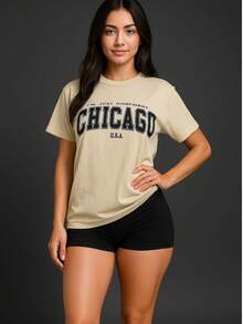 Women T-Shirts - 卡其色 - 查看 3