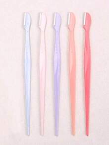 Set 10/5 buc. aparate de ras pentru sprâncene în culori asortate, instrumente de înfrumusețare pentru tuns sprâncene cu mâner drept, dispozitiv de epilare unisex din oțel inoxidabil cu capac protector, potrivit pentru începători pentru a evita zgârieturile faciale sau corporale