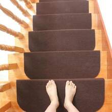 TFCFL 13Pack S-Resistant Stair Treads Runners Step Pads Carpet Mats Rugs Set Of 13 Brown - Brown - View 7