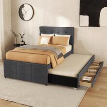 Bed Frames - Gray + Linen + 90cm*200cm - View 5