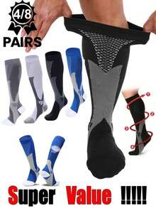 8Pairs Magic Pressure Sports Long Socks Medical Competitive Sports Nurse Socks Outdoor Running Cycling Sports Socks - Multicolor - View 24