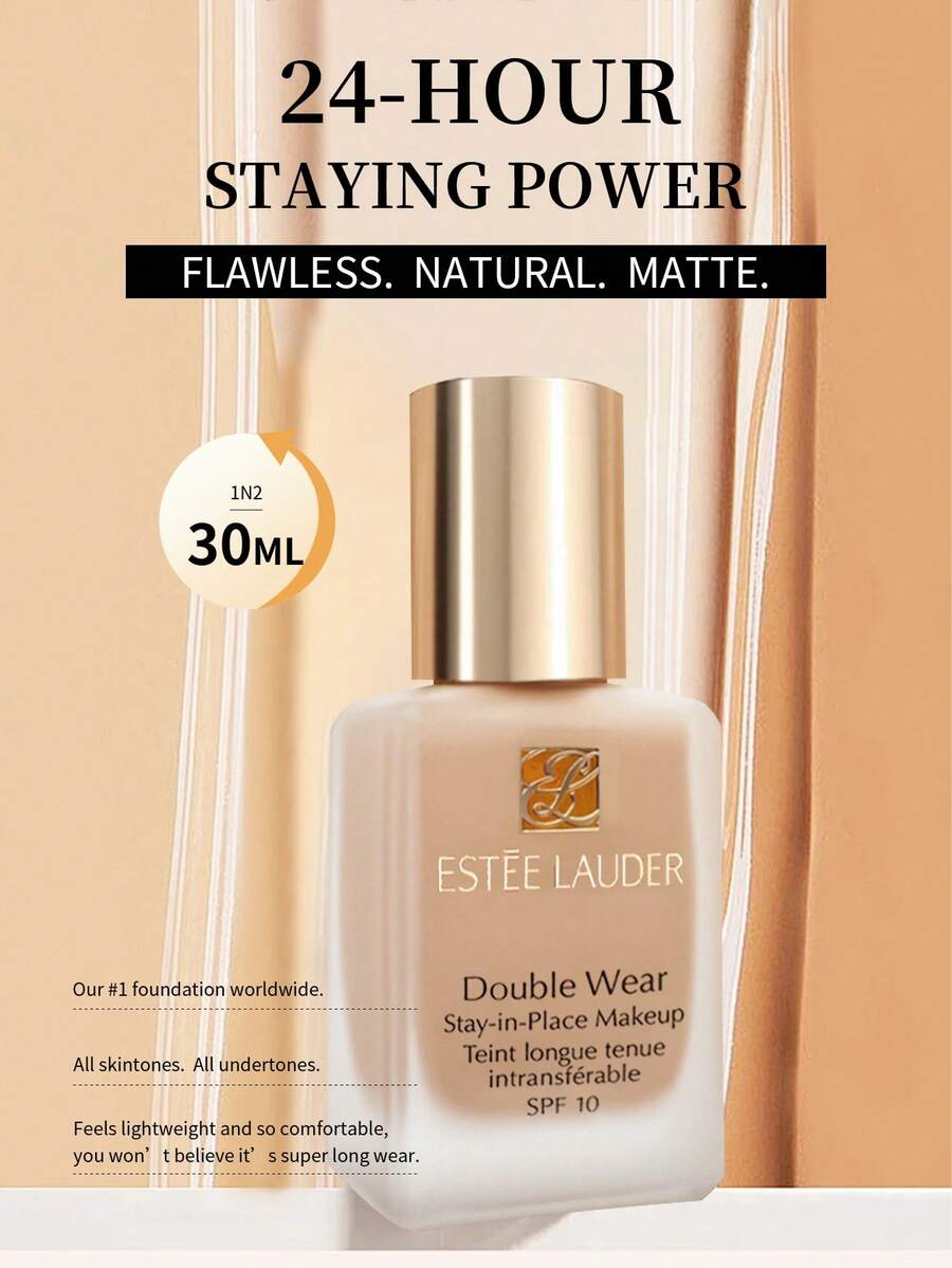 Estée Lauder 雅诗兰黛持妆粉底液 1N2 象牙白 30毫升 | 全天哑光妆效 | 防汗、防热、防潮 | 防水、不卡粉 | 不堵塞毛孔 | 轻盈舒适配方 | 打造无瑕持久妆容