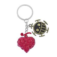 1 chiếc móc khóa trái cây cao su hình hoạt hình Anime One Piece cá nhân hóa, mặt dây chuyền trang trí thời trang, dây đeo túi có ngăn đựng thẻ ID, phụ kiện ô tô, quà tặng Giáng sinh - Nhiều màu - Xem 12