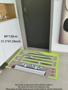 قطعة سجادة منطقة خريطة عمليات المطار الحافلة - قابلة للغسل ، مع أحجام متعددة للاختيار من بينها ، مثالية لتزيين غرف المعيشة أو النوم أو المكاتب أو غرف الدراسة ، ألعاب ديكور الطائرات ، خيار مثالي كهدية للهواة من عشاق الطائرات ، مقاوم للغبار وضد الاتساخ