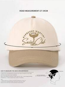 Mũ lưỡi trai điều chỉnh được, thêu hình ly Martini phối màu, kiểu dáng thường ngày, thích hợp cho du lịch mùa xuân/thu, bảo vệ da khỏi ánh nắng mặt trời đa năng, phong cách Y2K dành cho giới trẻ. - mũ bóng chày - Xem 10