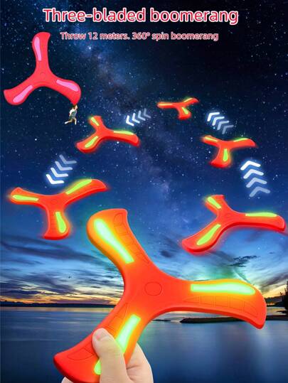[1/2/3/5 piezas Bumerán de EVA] Bumerán de EVA con hoja triple de colores para deportes al aire libre, adecuado para entretenimiento familiar, ejercicio y juegos de coordinación, excelente para camping y actividades al aire libre, equipo deportivo Bumerán de espuma EVA con retorno automático, alfombrilla de regalo, regalo de cumpleaños, regalo de Navidad, juguete grande de bumerán, bumerán suave e irrompible, juguete interactivo para lanzar con la mano