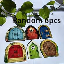 6 Peças - Acessórios Decorativos Externos para Portas de Fada em Árvores, Jardins de Pátio de Fadas em Miniatura, Porta e Janela de Fada Criativas para Decoração de Árvore, Arte de Jardim, Escultura de Jardim, Acessórios de Decoração Externa, Conjunto de Acessórios de Mini Jardim de Fadas, Portão Decorativo de Fada, Ponte e Poço de Água, Decoração de Paisagem em Miniatura Ponte para Lago, Estátua em Miniatura para Decoração de Plantas em Vaso, Bonsai, Terrário