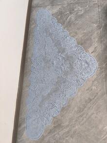 130 cm x 60 cm/1 peça de acabamento em renda azul claro, tecido decorativo para chapéu, abajur de iluminação, toalha de mesa, roupas, bainha de saia