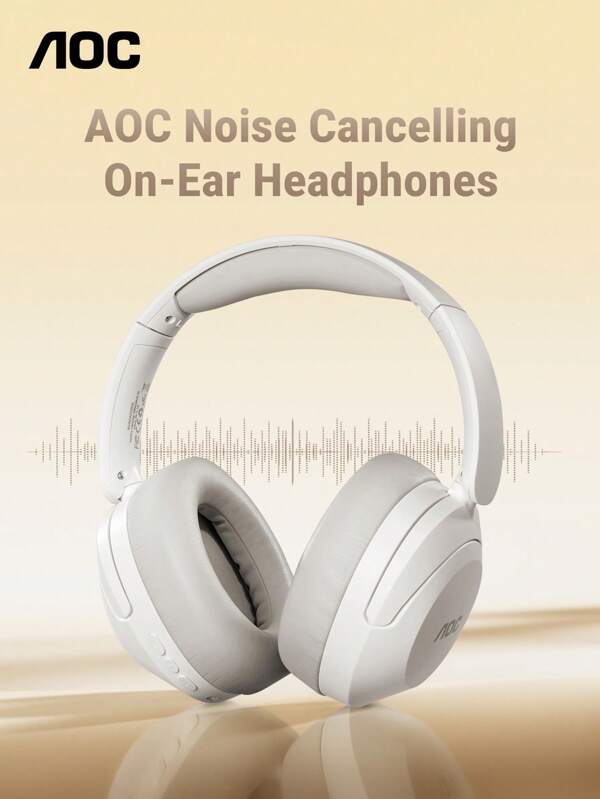 AOC AOC Noise Cancelling On-Ear Headphones - 5.3 Wireless Chip, 30H Playback, E-Sports Games, Clear Sound Quality, Comfortable To Wear, Best Birthday Gift For Boyfriend Or Girlfriend, Enjoy Music Anytime, Anywhere